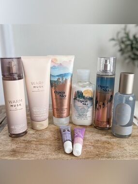 Bath & Body Works Mist lotion Lot bundle gift MUSK open sky new 8pc lip